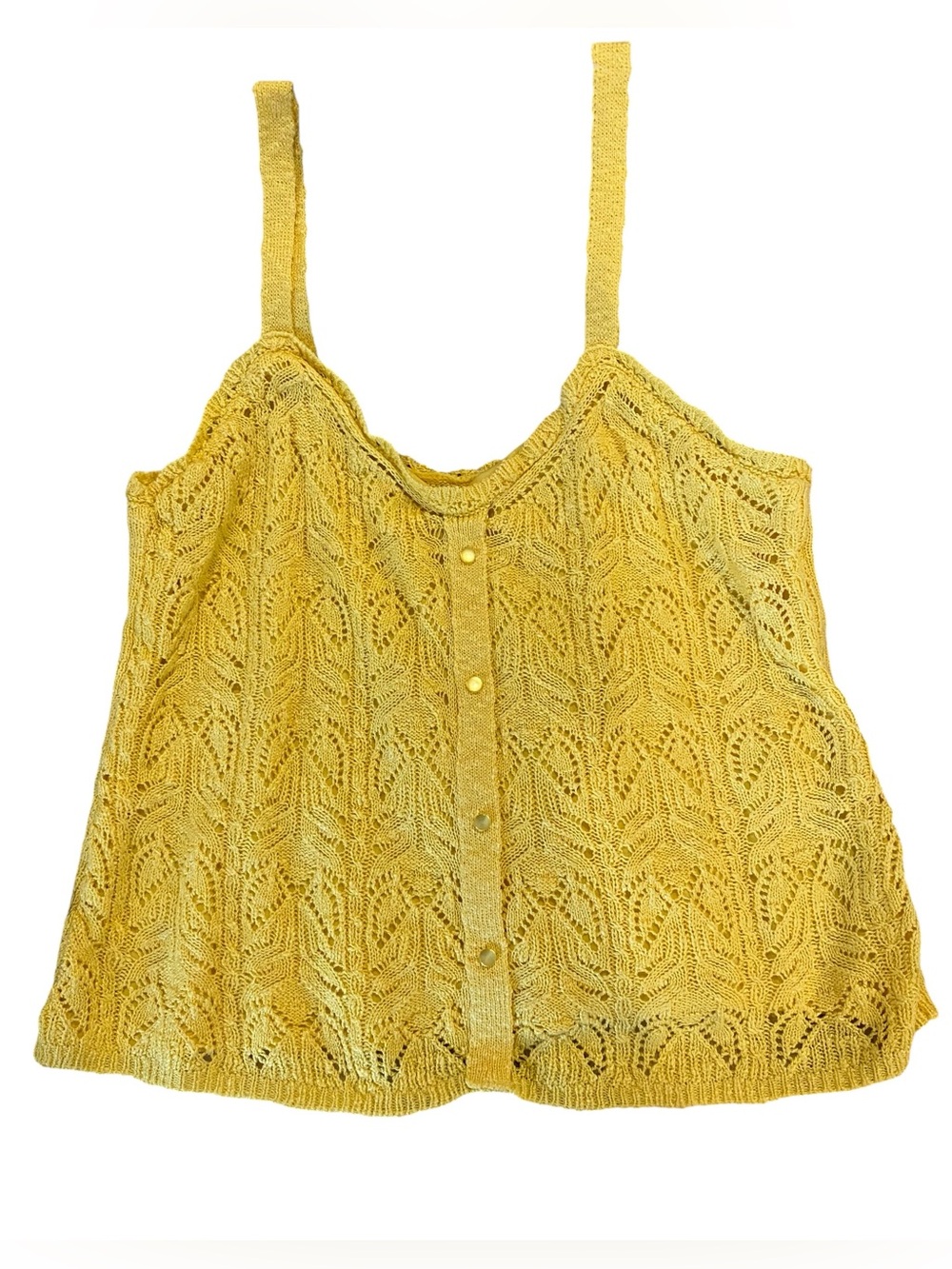 💛LC Lauren Conrad Sunny Yellow Knit Lace-Front Camisole